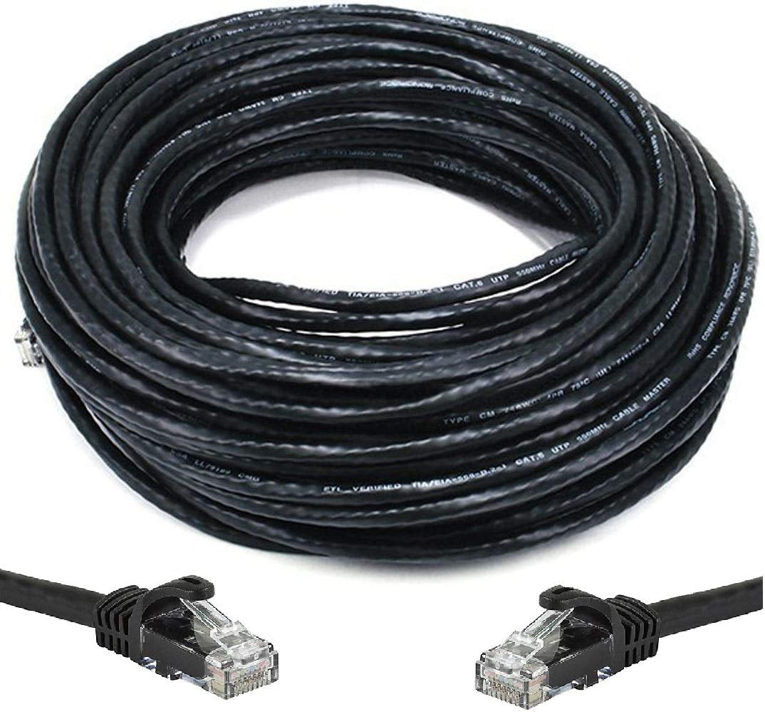 150' FT Oxygen-Free Copper CAT6 Heavy Duty Waterproof Outdoor Direct Burial UV Resistant Ethernet LAN Network Patch Cable RJ45 Cord