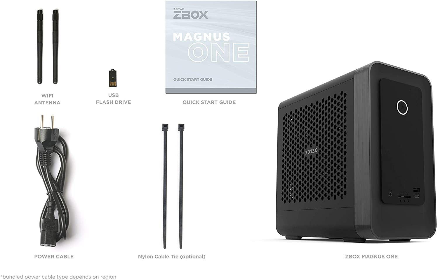 MAGNUS ONE ECM53060C Mini PC Geforce RTX 3060, Intel Core I5-10400, 16GB DDR4/512GB SSD/1TB Hdd/Windows 10 Home 64-Bit System, ZBOX-ECM53060C-U-W2B