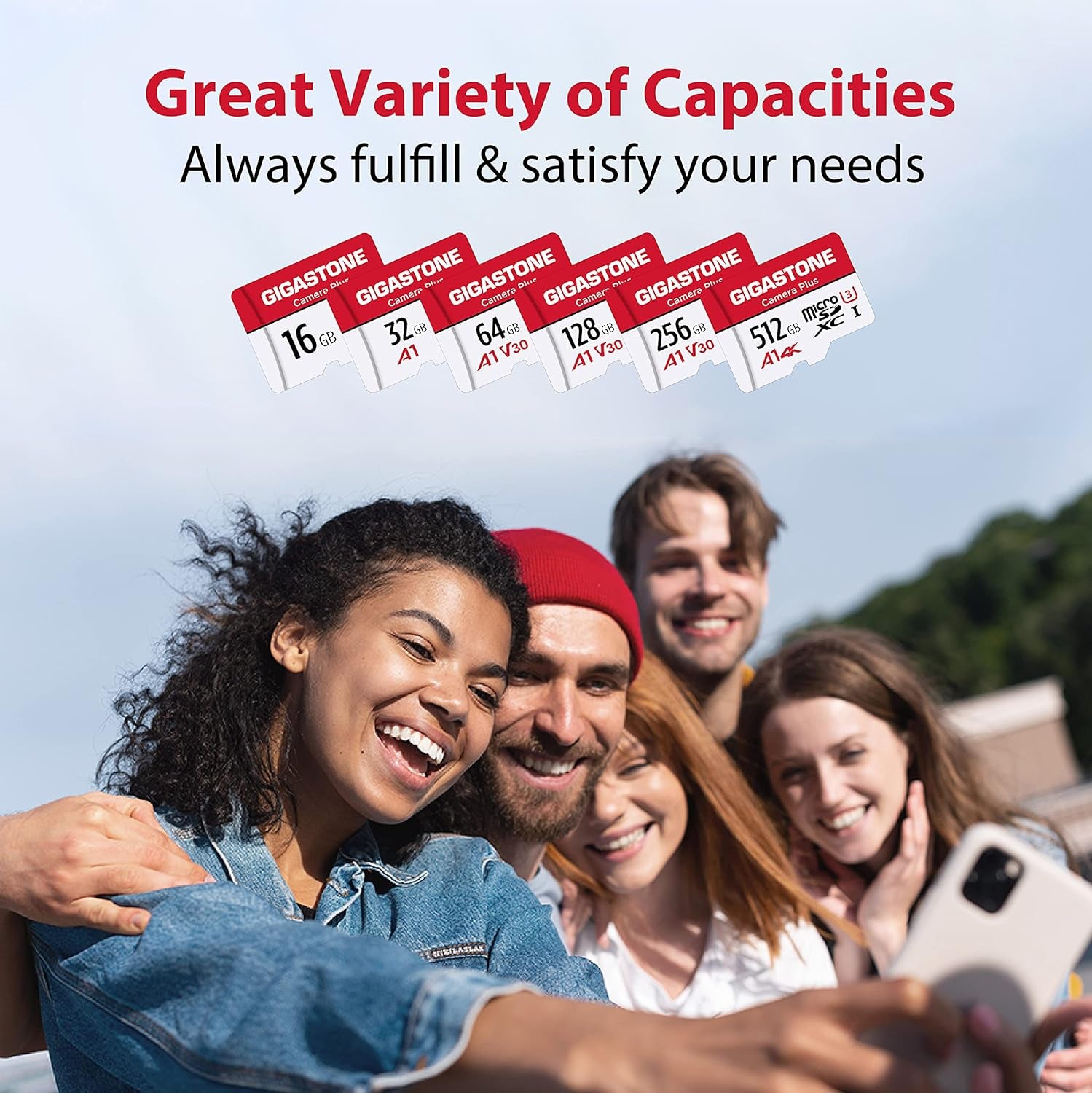 128GB Micro SD Card 2-Pack, Camera Plus, Compatible with Gopro, Security Camera, Dash Cam, Speed up to 100Mb/S, 4K Video Recording, Micro SDXC UHS-I A1 V30 U3 Class 10