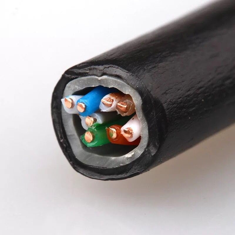 150' FT Oxygen-Free Copper CAT6 Heavy Duty Waterproof Outdoor Direct Burial UV Resistant Ethernet LAN Network Patch Cable RJ45 Cord