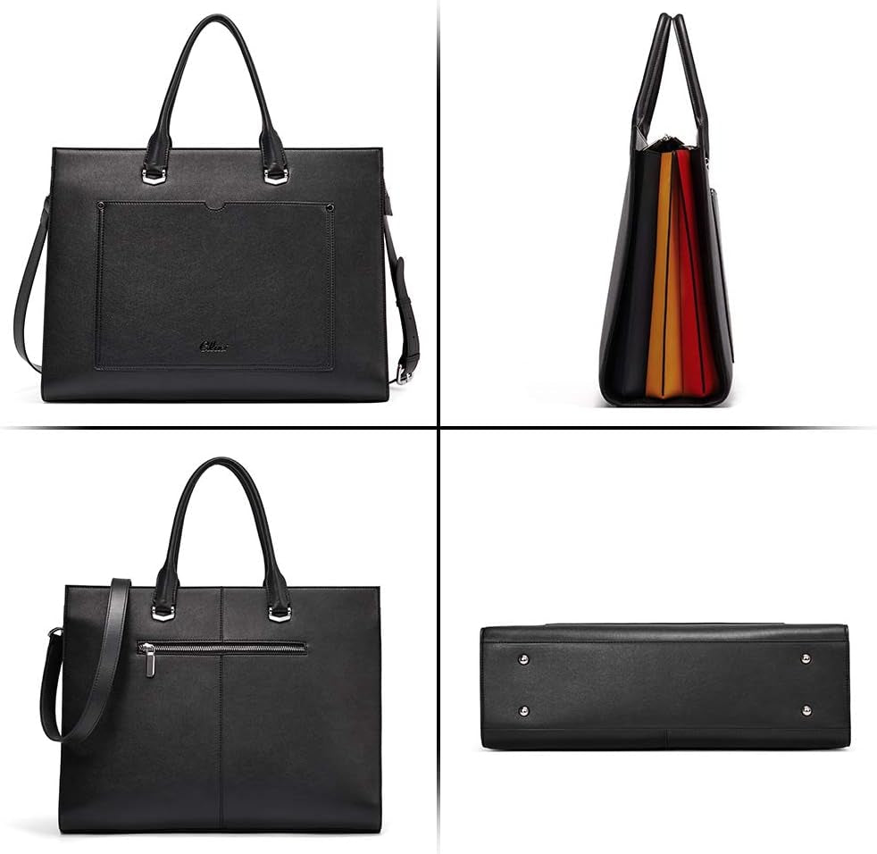 Briefcase for Women Vegan Leather 15.6 Inch Laptop Bag Large Pocket Business Ladies Shoulder Bag