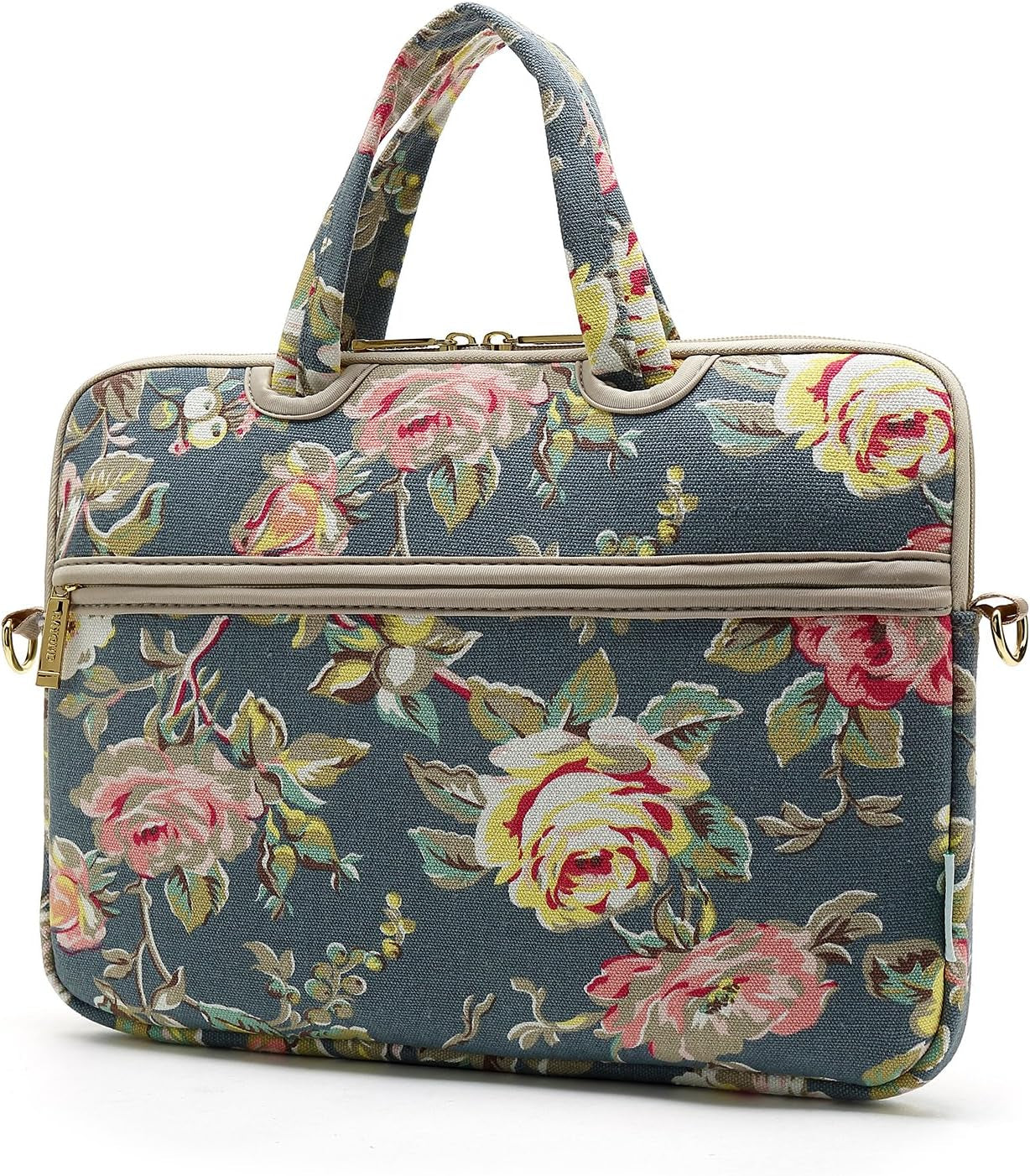 Blue Water Hyacinth Patten Water Resistant Laptop Shoulder Messenger Bag Case Sleeve for 12 Inch 13 Inch Laptop,Laptop Briefcase