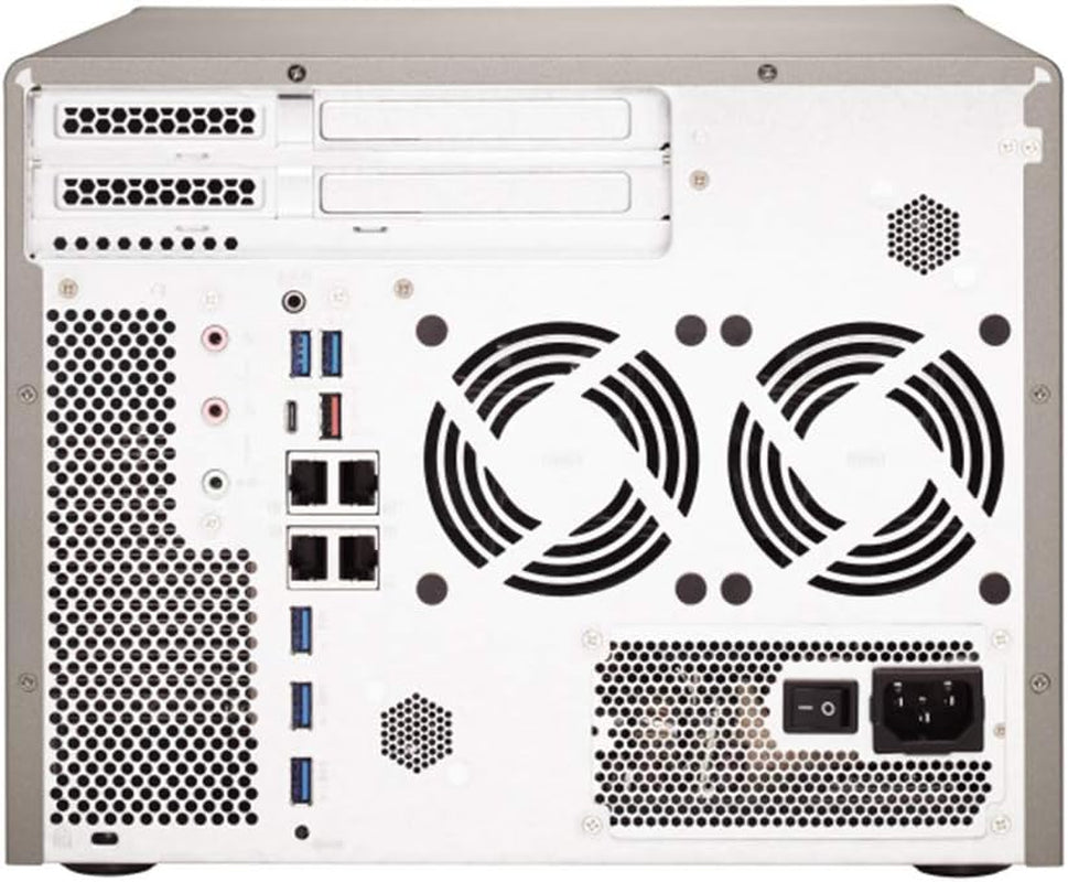TS-877 NAS Server, AMD Ryzen 7 8-Core 3.0Ghz CPU, 32GB DDR4 RAM, 1TB SSD, 12TB HDD, RAID, QTS 4.3 Operating System, Beige, Metal, Floor Mount, Compatible with Server