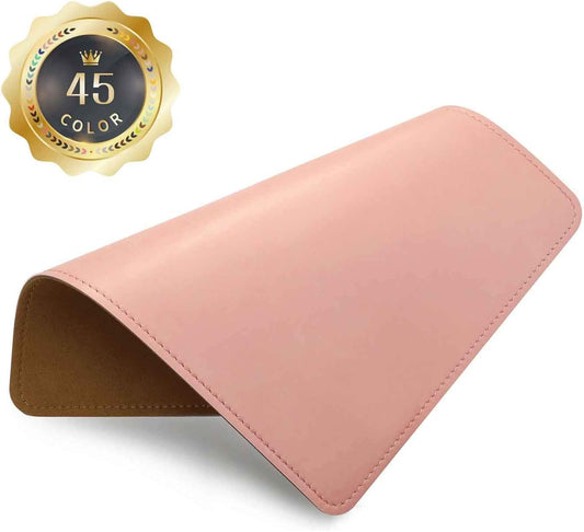 Mouse Pad, PU Mouse Pad,Leather Mouse Pad with Stitched Edge Micro-Fiber Base with Non-Slip Waterproof,Mouse Pad for Computers,Laptop, 8X11Inch (Light Pink)