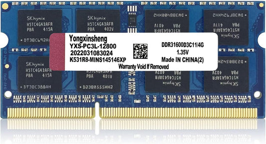 DDR3 / DDR3L 4GB Laptop RAM 1600Mhz PC3L/PC3-12800 SODIMM Non-Ecc Unbuffered 1.35V/1.5V 2Rx8 Dual Rank 204 Pin CL11 Notebook Computer Memory Upgrade Module(Blue)
