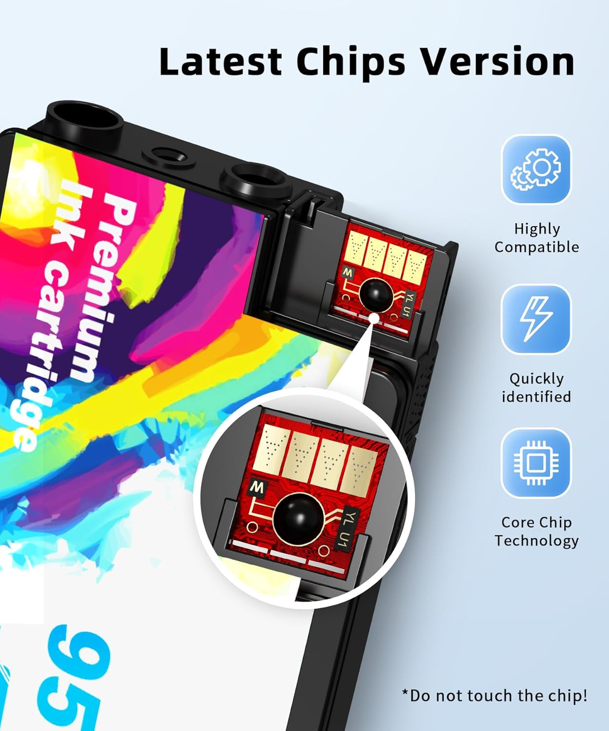 【5-Pack Larger Capacity】 950XL and 951XL Ink Cartridges Combo Pack, Replacement for HP 950 951 XL Ink Cartridges Works with Officejet Pro 8600 8610 8620 8625 8630 8100 Printer Ink (2BK/1C/1M/1Y)