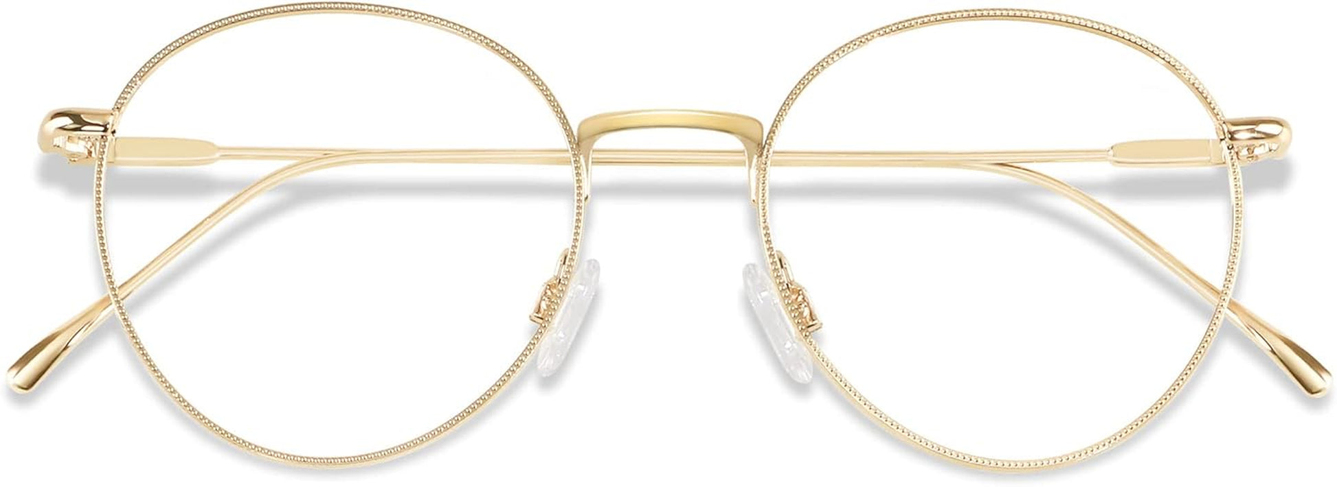 Blue Light Blocking Glasses Women Men Small Face Computer Clear Bluelight Blocker Super Lightweight Metal Frame Round