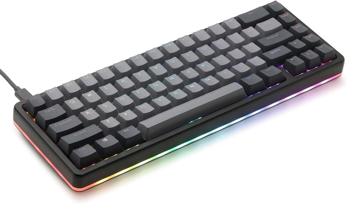 ALT High-Profile Mechanical Keyboard — 65% (67 Key) Gaming Keyboard, Hot-Swap Switches, Programmable Macros, RGB LED Backlighting, USB-C, Doubleshot PBT, Aluminum Frame (Cherry MX Brown, Black)