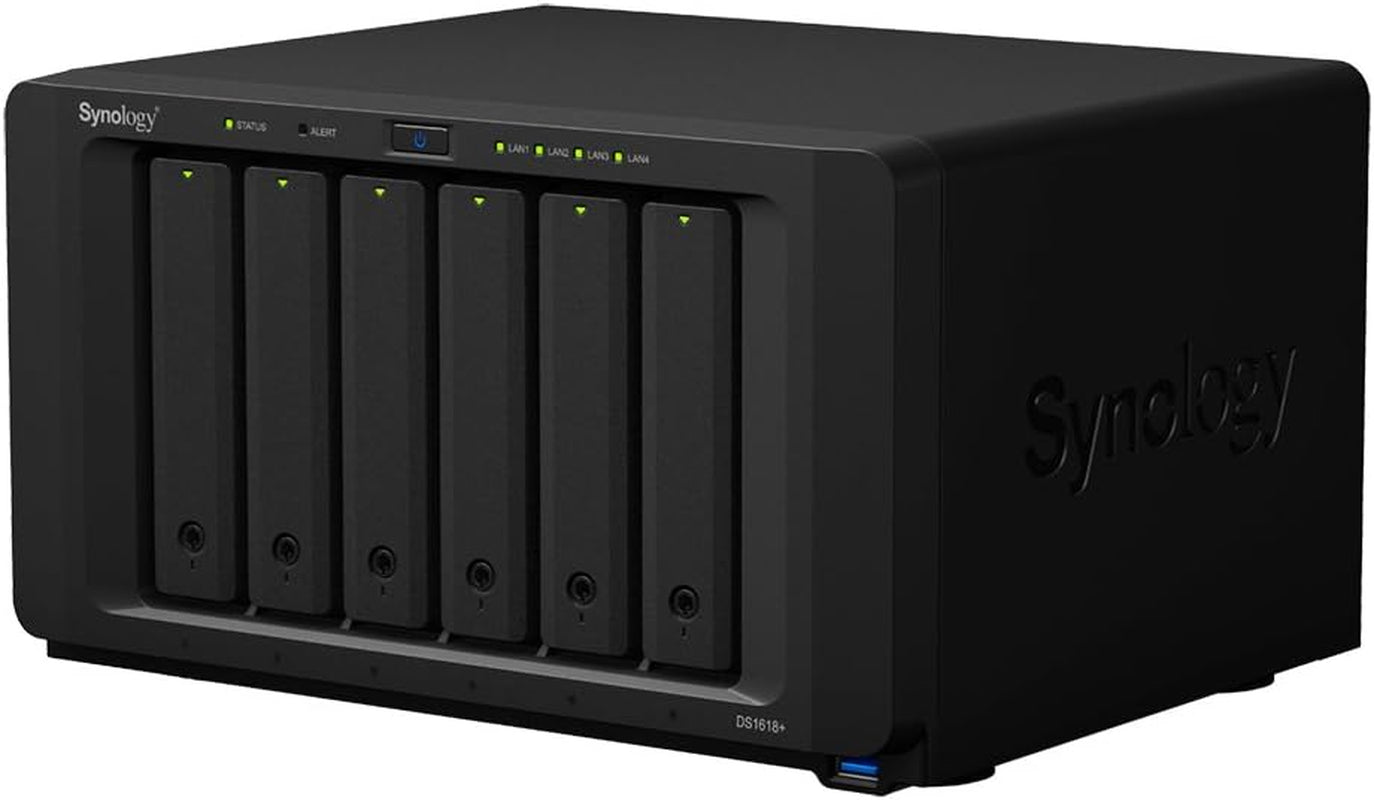 Diskstation DS1618+ NAS Server for Business with Intel 2.1Ghz CPU, 16GB Memory, 2TB SSD, 16TB HDD, DSM Operating System, Iscsi Target Ready