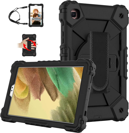Case for Galaxy Tab A7 Lite 8.7 Case, Heavy Duty Rugged Full-Body Hybrid Shockproof Drop Protection Cover for Samsung Galaxy Tab A7 Lite 8.7 2021 Model SM-T220 / SM- T225 (7-Black+Black)