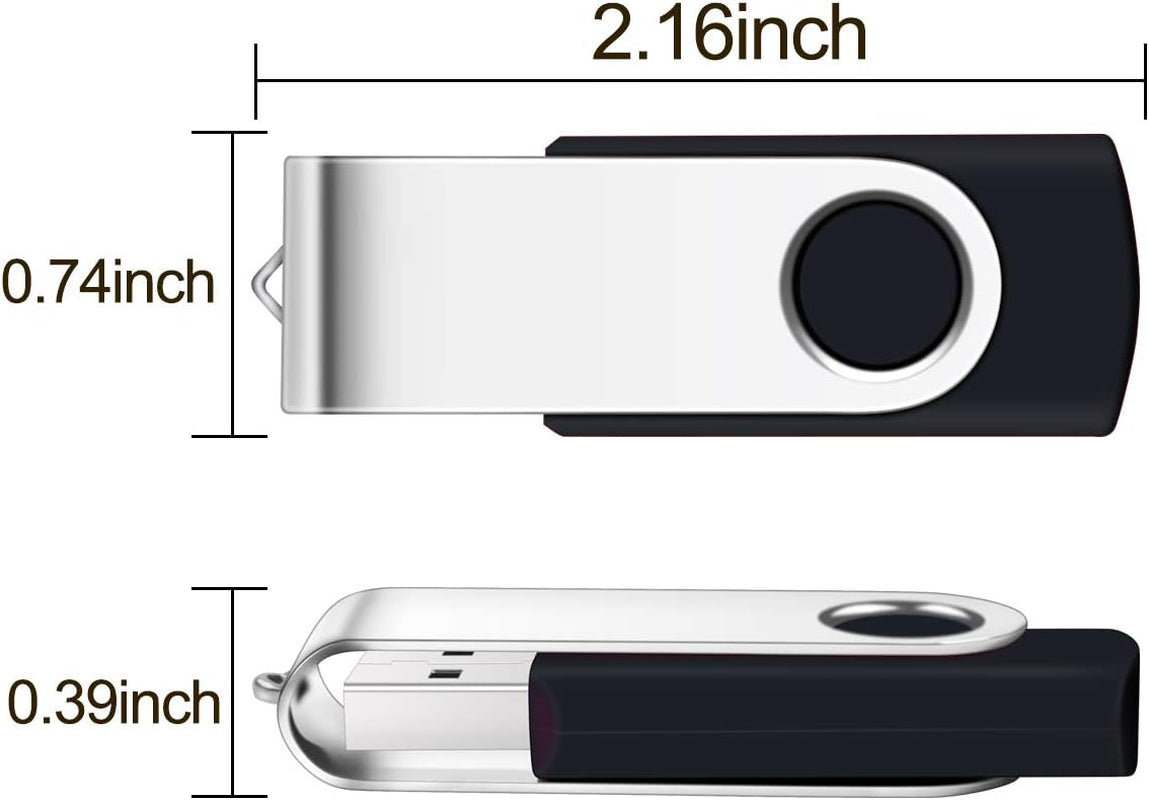 8GB Flash Drive,  Thumb Drives 5 Pack, 8 Gig USB Drive with Lanyards Metal Swivel 8GB USB Memory Stick Pen Drive with LED Indicator(5 Mixed Color)