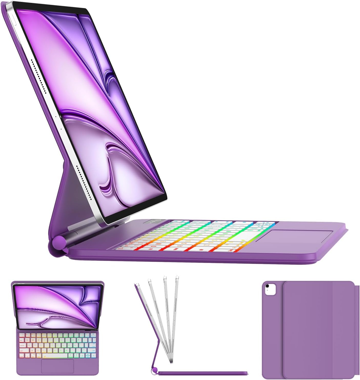 Magic Keyboard Case for Ipad Air 11-Inch (M3 2025/M2 2024) / Ipad Pro 11" (4Th/3Rd/2Nd/1St Gen) / Ipad Air 5Th 4Th Gen - Magnetic Folio Smart Keyboard Cover with Backlit Multi-Touch Trackpad - Purple