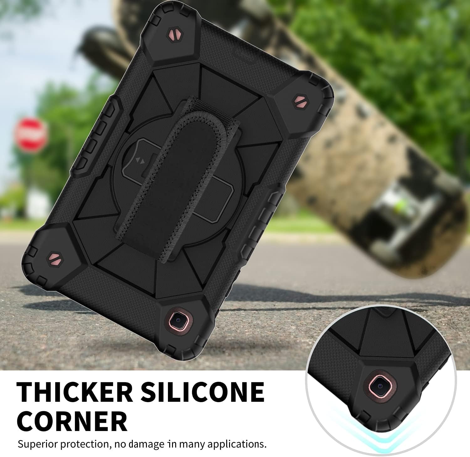 Case for Galaxy Tab A7 Lite 8.7 Case, Heavy Duty Rugged Full-Body Hybrid Shockproof Drop Protection Cover for Samsung Galaxy Tab A7 Lite 8.7 2021 Model SM-T220 / SM- T225 (7-Black+Black)