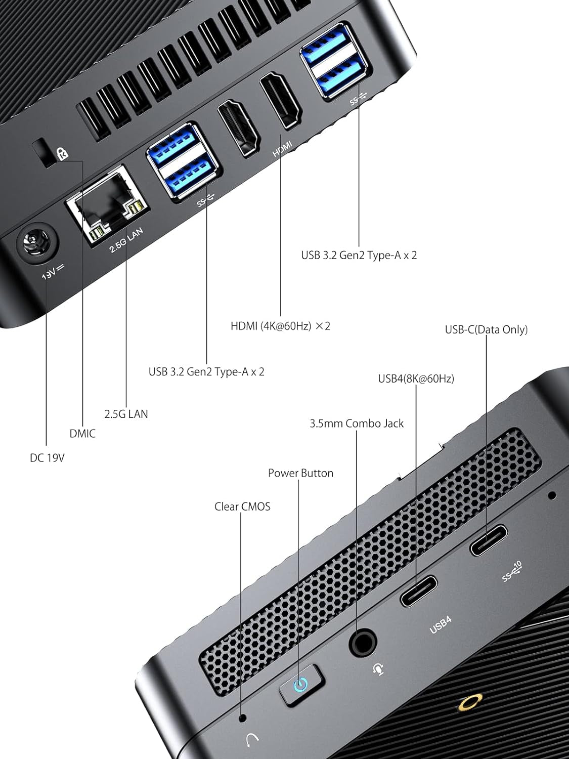 Venus Series UM690 Mini PC AMD Ryzen 9 6900HX Desktop Computer, DDR5-4800 32GB 512GB Pcie4.0 SSD, 2.5Gbps LAN, 2X 4K HDMI, 1X 8K USB4 Output, Radeon 680M Graphics Micro PC