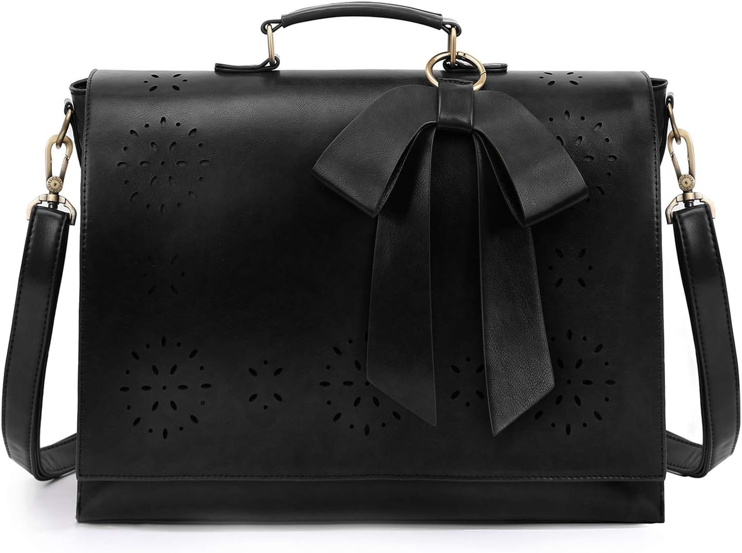 Women'S Briefcase Vegan Leather Laptop Bag for Work Shoulder Computer Satchel Bag with Detachable Bow