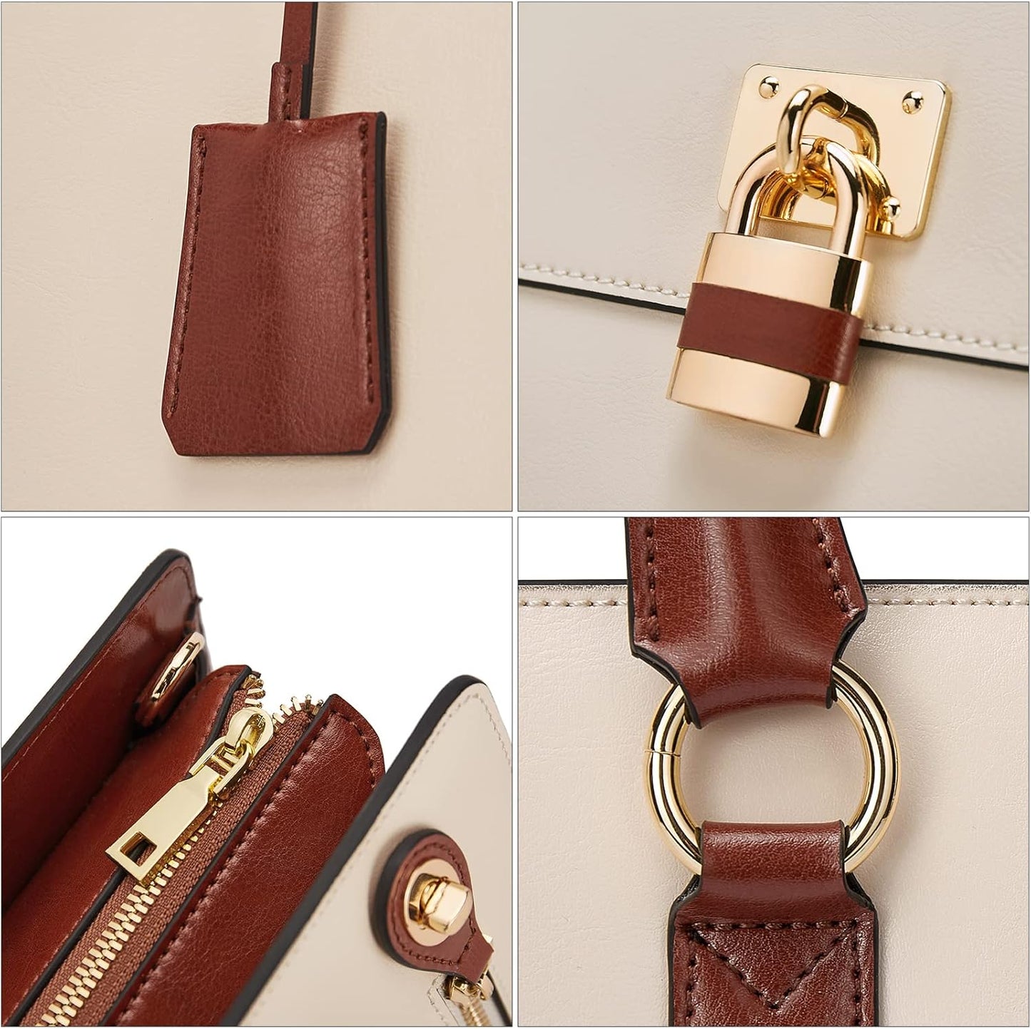 Briefcase for Women 15.6 Inch Leather Laptop Bag Vintage Slim Lawyer Business Bag Stylish Work Purse