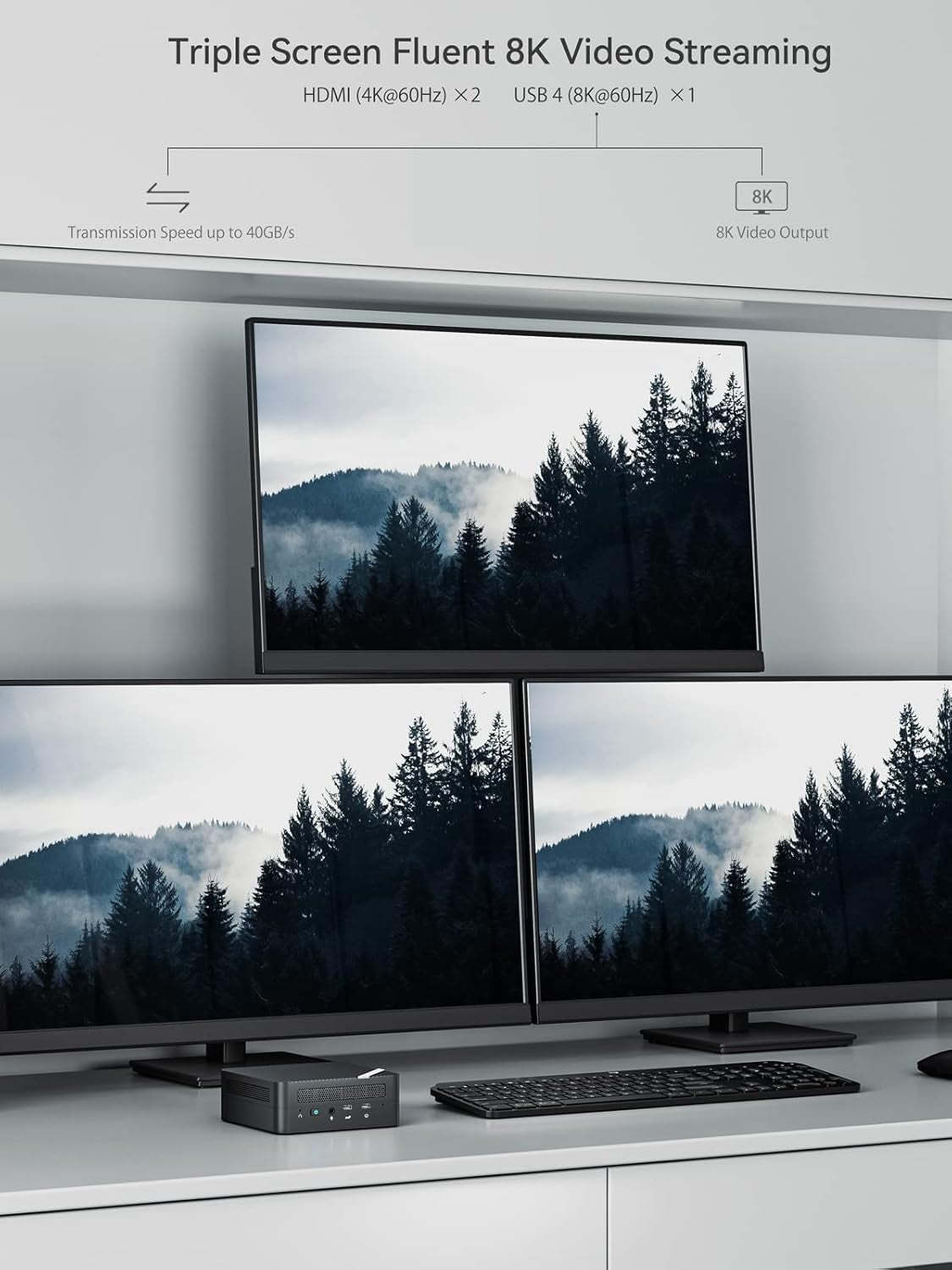 Venus Series UM690 Mini PC AMD Ryzen 9 6900HX Desktop Computer, DDR5-4800 32GB 512GB Pcie4.0 SSD, 2.5Gbps LAN, 2X 4K HDMI, 1X 8K USB4 Output, Radeon 680M Graphics Micro PC