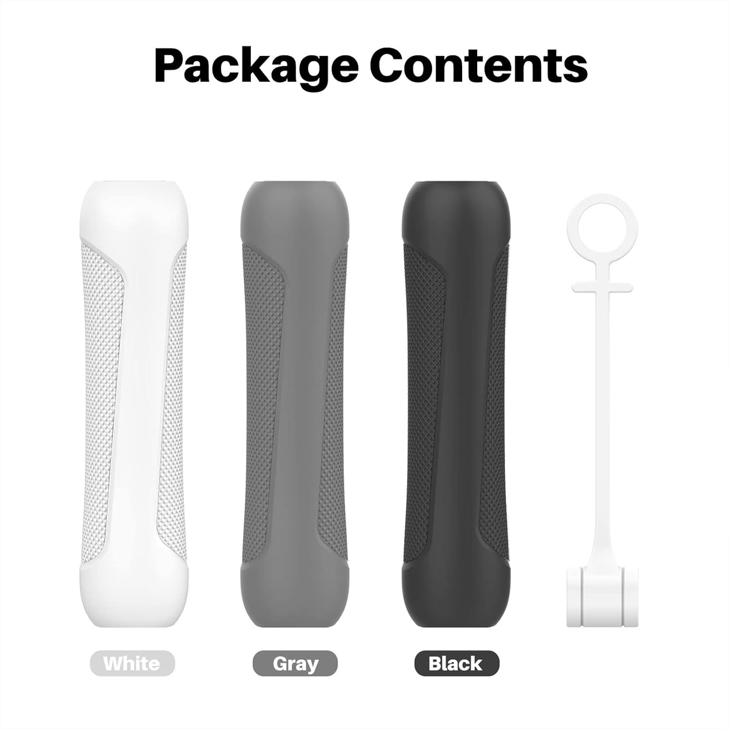 3 Pack Silicone Grip for Apple Pencil 1St Generation Accessories Ergonomic Design Sleeve Protective Case Cover Holder with Cable Adapter Tether (Grey + Black + White)