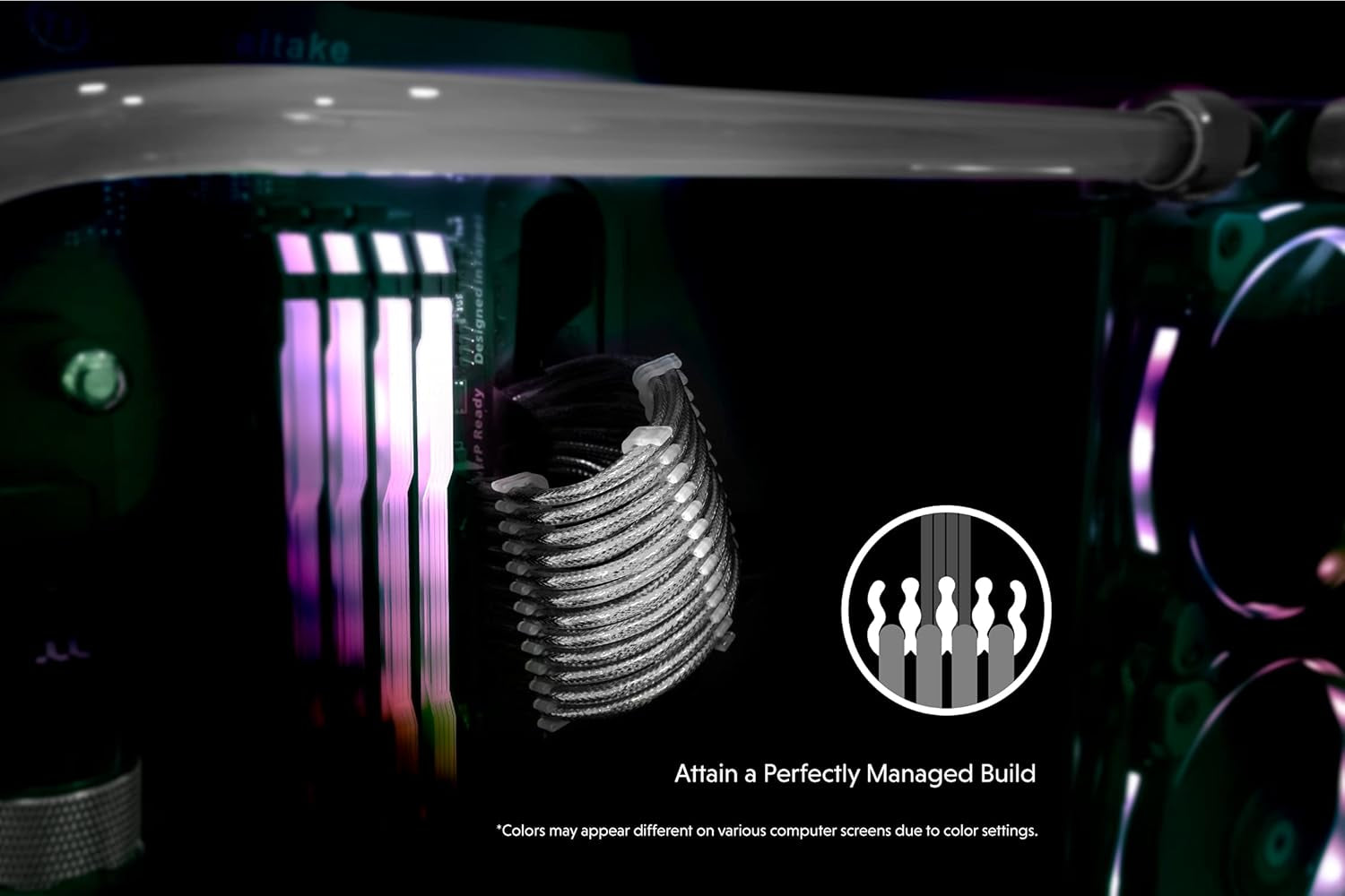 - 30Cm PSU PC Power Extension Cable Metallic Sleeved Silicone Coated Soft & Flexible to Route Custom Mod GPU & CPU W/Comb Kit┃1X 24P (20+4)┃2X 8P (4+4) CPU┃2X 8P (6+2) Gpu┃300Mm - Silver