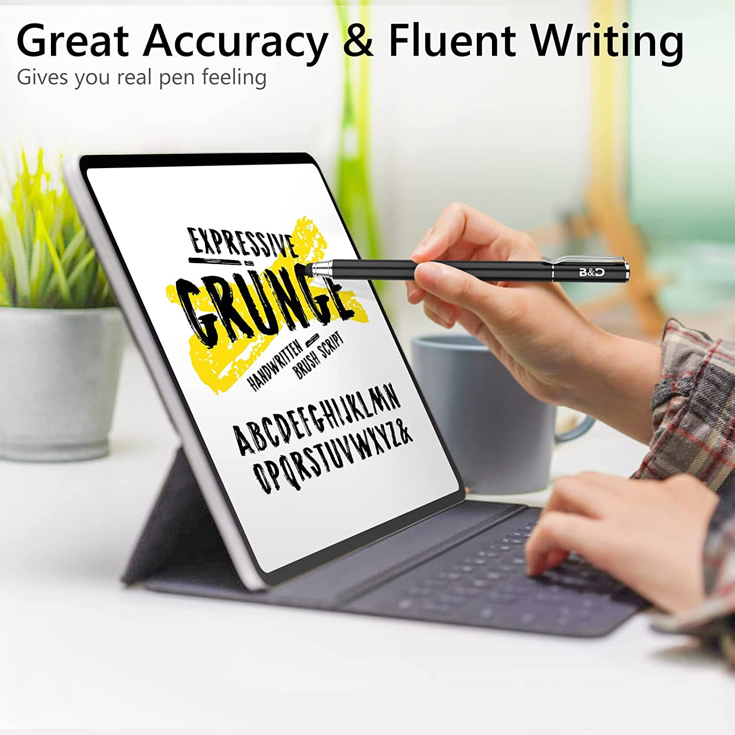 Capacitive Stylus/Styli 2-In-1 Universal Touch Screen Pen for All Touch Screen Tablets & Cell Phones with 20 Extra Replaceable Soft Rubber Tips (Pack of 4)