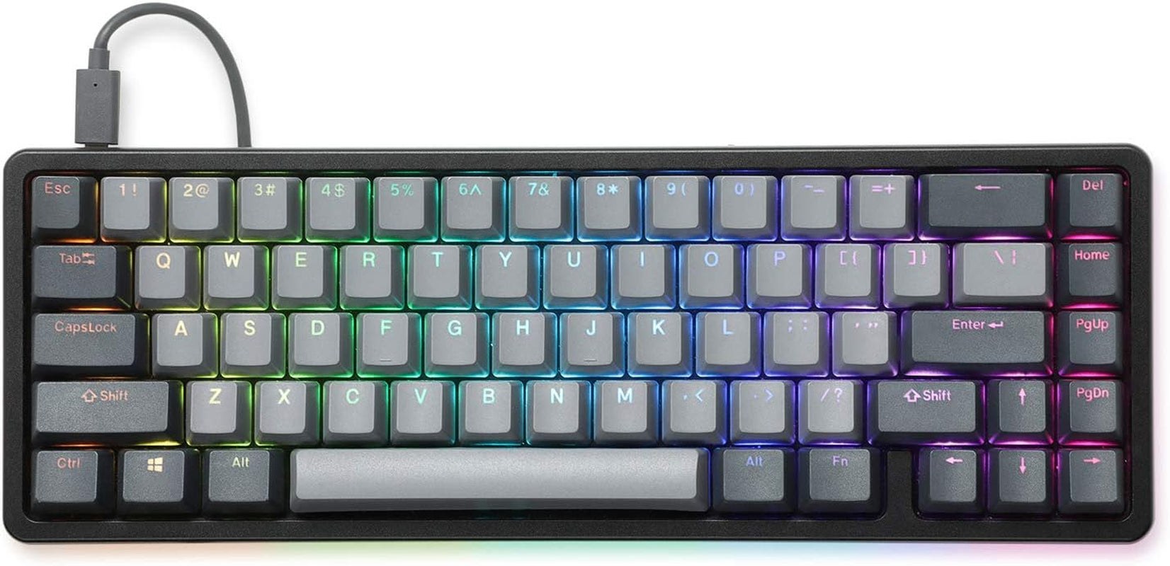 ALT High-Profile Mechanical Keyboard — 65% (67 Key) Gaming Keyboard, Hot-Swap Switches, Programmable Macros, RGB LED Backlighting, USB-C, Doubleshot PBT, Aluminum Frame (Cherry MX Brown, Black)