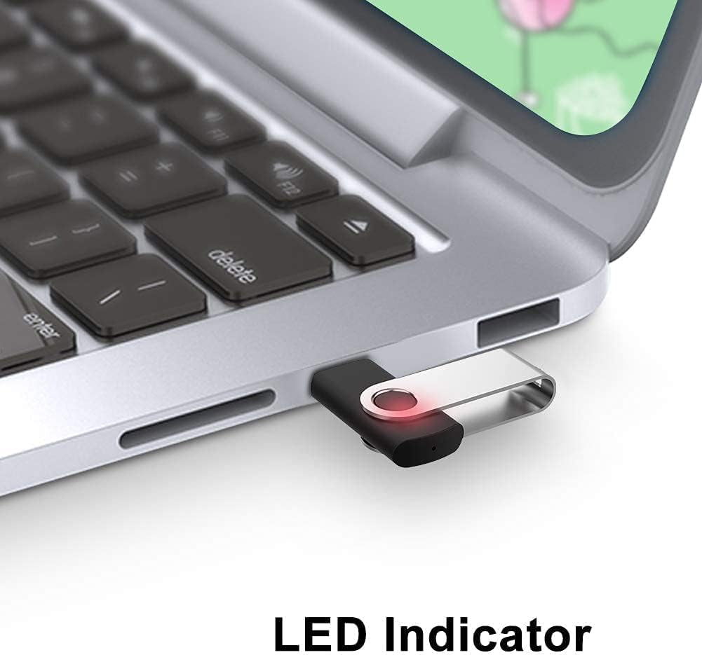 8GB USB Flash Drive 50 Packs, Bulk USB Sticks 2.0 Mutipack Thumb Drive 360° Swivel USB Stick, FAT32 Jump Drives Pen Drive Zip Drives for Data Storage/Files Backup/Document Transfer - Black