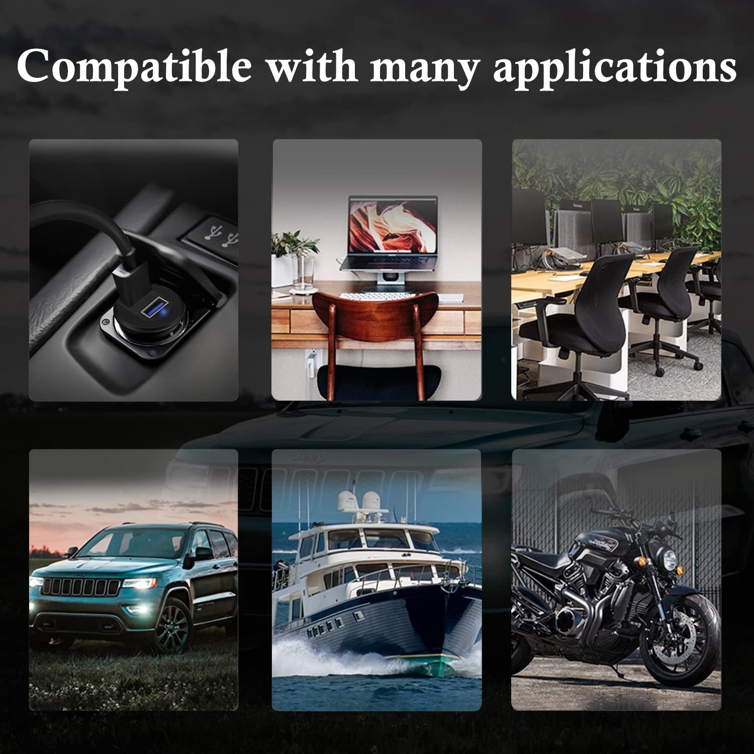 Alloy Dual Port USB 3.0 Car Dashboard Flush Mount Cable, Male to Female with LED Indicator Extension Cable for Car Truck Boat Motorcycle Dashboard Panel - 3Ft