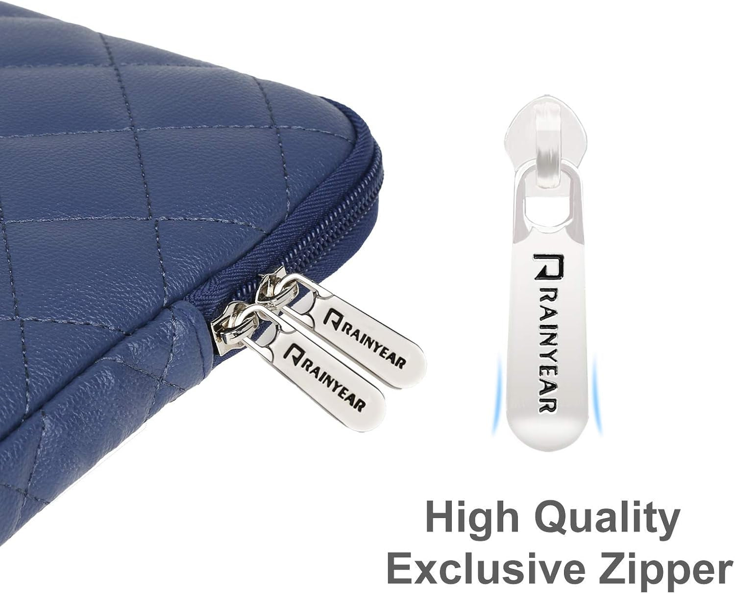 11 Inch Laptop Sleeve Diamond PU Leather Case Protective Shockproof Water Resistant Cover Carrying Computer Bag Compatible with 11.6 Macbook Air Surface for 11" Chromebook Notebook(Navy Blue)