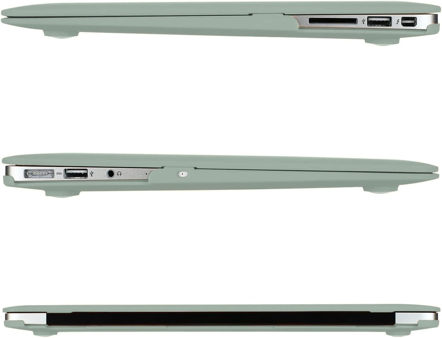 Compatible with Macbook Air 13 Inch Case (Models: A1369 & A1466, Older Version 2010-2017 Release), Protective Plastic Hard Shell Case & Keyboard Cover & Screen Protector, Antique Green