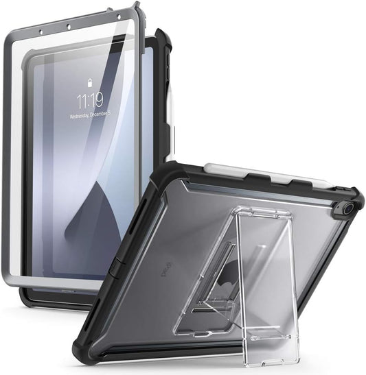 Ares Case for Ipad Air 5Th Generation/Ipad Air 4Th Generation 10.9 Case (2022/2020), Full-Body Kickstand with Built-In Screen Protector Cover with Pencil Holder (Black)