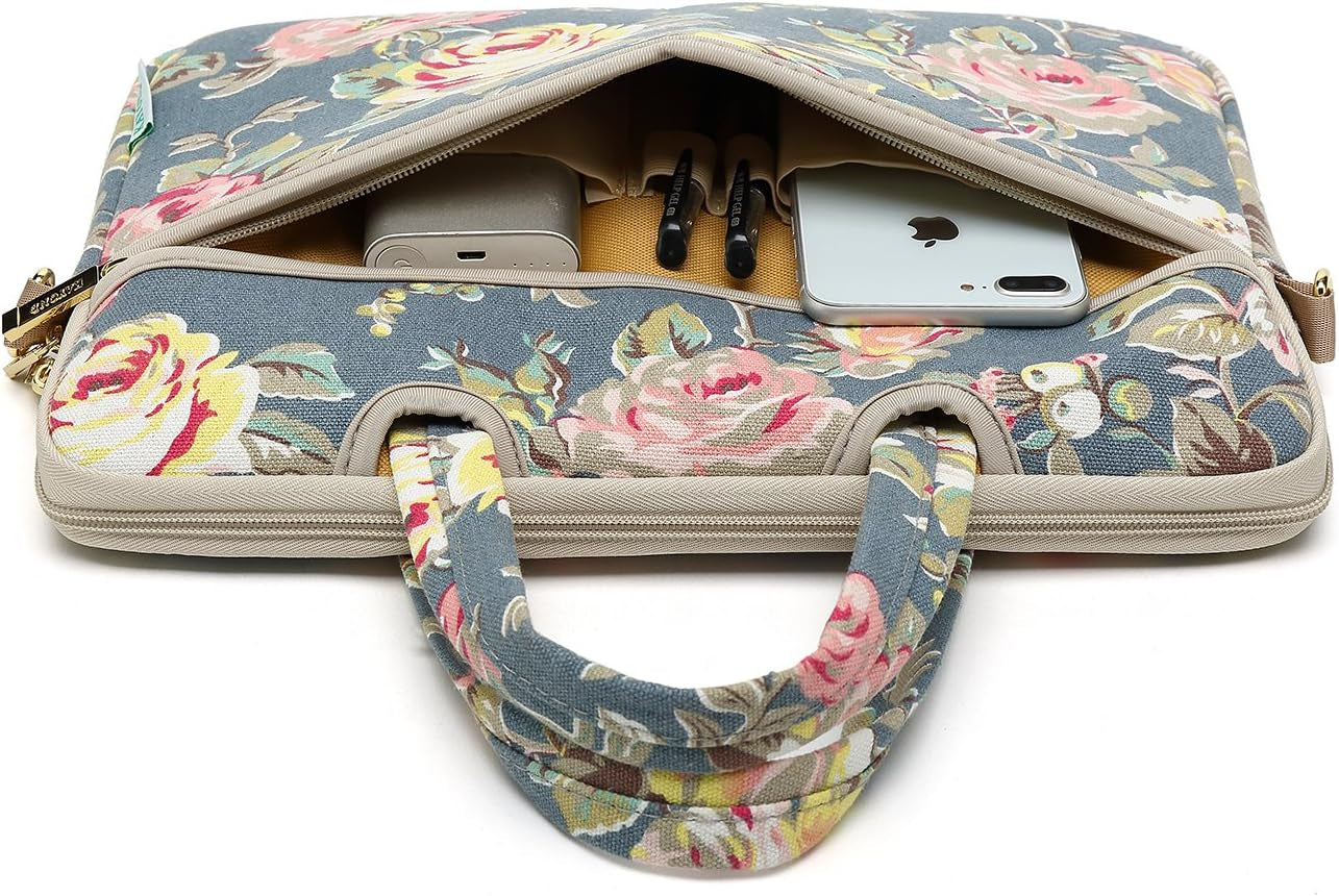 Blue Water Hyacinth Patten Water Resistant Laptop Shoulder Messenger Bag Case Sleeve for 12 Inch 13 Inch Laptop,Laptop Briefcase