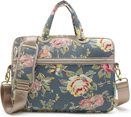 Blue Water Hyacinth Patten Water Resistant Laptop Shoulder Messenger Bag Case Sleeve for 12 Inch 13 Inch Laptop,Laptop Briefcase