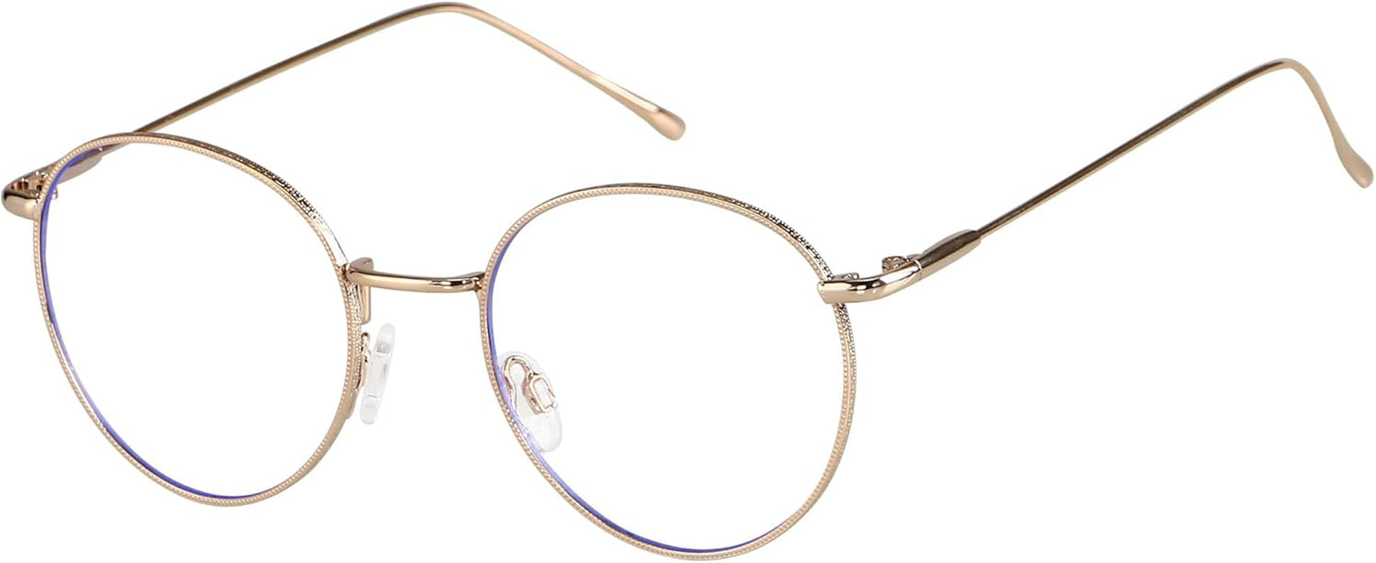 Blue Light Blocking Glasses Women Men Small Face Computer Clear Bluelight Blocker Super Lightweight Metal Frame Round