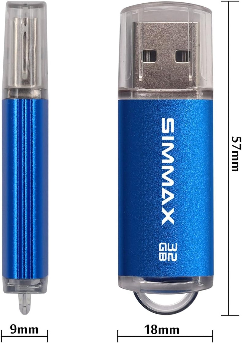Memory Stick 32GB USB 2.0 Flash Drives Thumb Drive Pen Drive (32GB Blue)