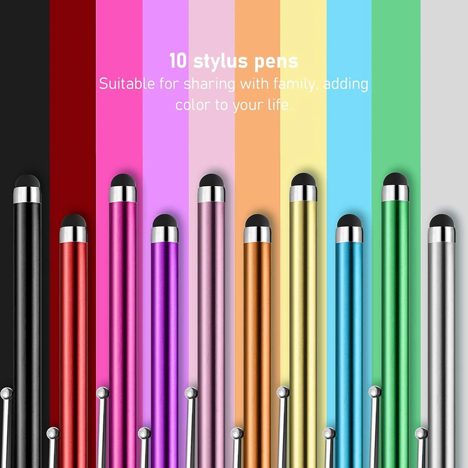 Stylus Pens for Touch Screens,10 Pack Lightweight Design for Ipad,Iphone, Samsung, HTC, Fire Tablet, Tablet, All Capacitive Touch Screen Device