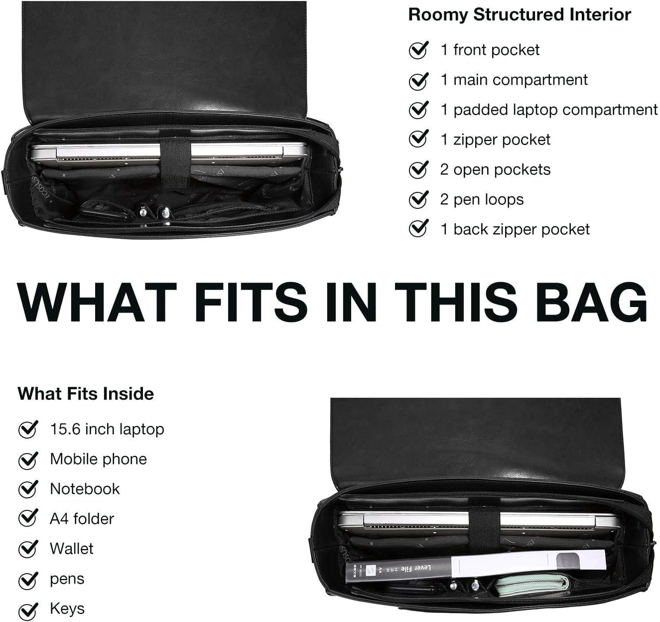 Women'S Briefcase Vegan Leather Laptop Bag for Work Shoulder Computer Satchel Bag with Detachable Bow