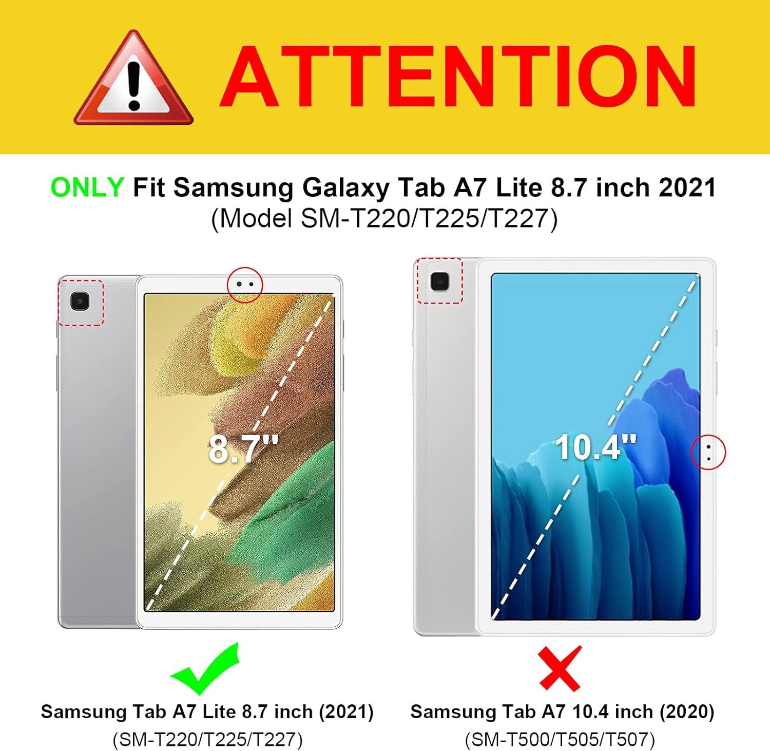 Case for Samsung Galaxy Tab A7 Lite 8.7 Inch 2021 Model (SM-T220/T225/T227), Multi-Angle Viewing Smart Stand Back Cover with Pocket, Turquoise