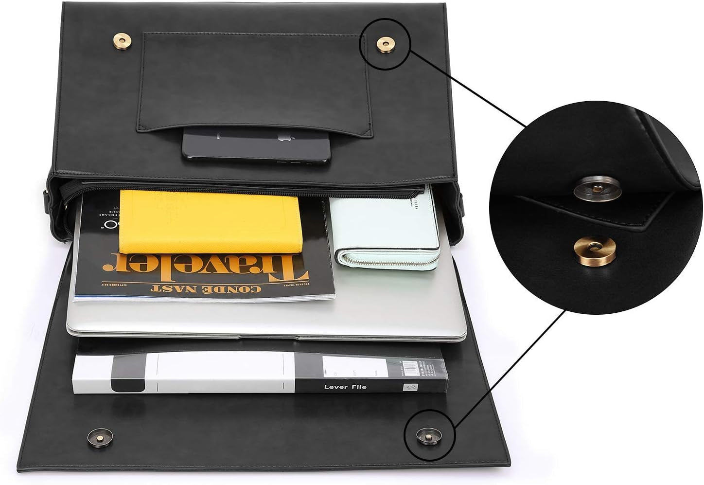 Women'S Briefcase Vegan Leather Laptop Bag for Work Shoulder Computer Satchel Bag with Detachable Bow