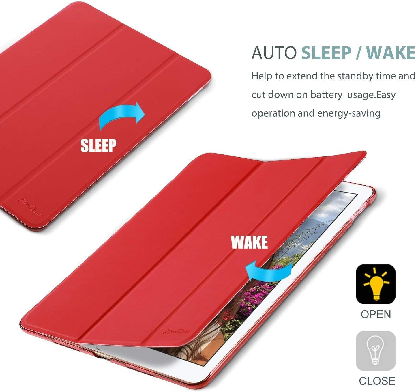 Smart Case for 10.5” Ipad Air 3Rd Generation 2019 / Ipad Pro 2017, Slim Stand Cover with Translucent Frosted Back for Ipad Air 3 -Red