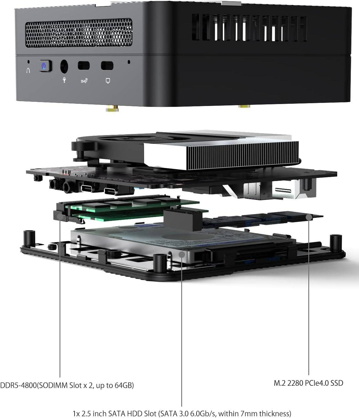 Venus Series UM690 Mini PC AMD Ryzen 9 6900HX Desktop Computer, DDR5-4800 32GB 512GB Pcie4.0 SSD, 2.5Gbps LAN, 2X 4K HDMI, 1X 8K USB4 Output, Radeon 680M Graphics Micro PC