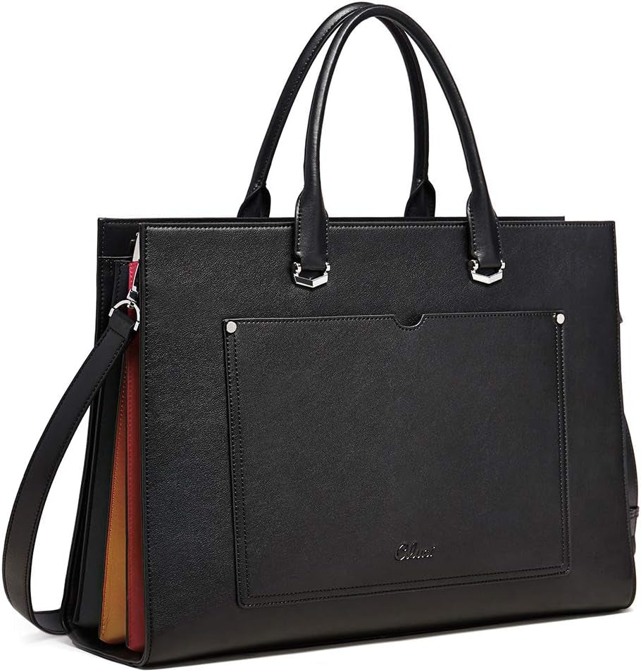 Briefcase for Women Vegan Leather 15.6 Inch Laptop Bag Large Pocket Business Ladies Shoulder Bag