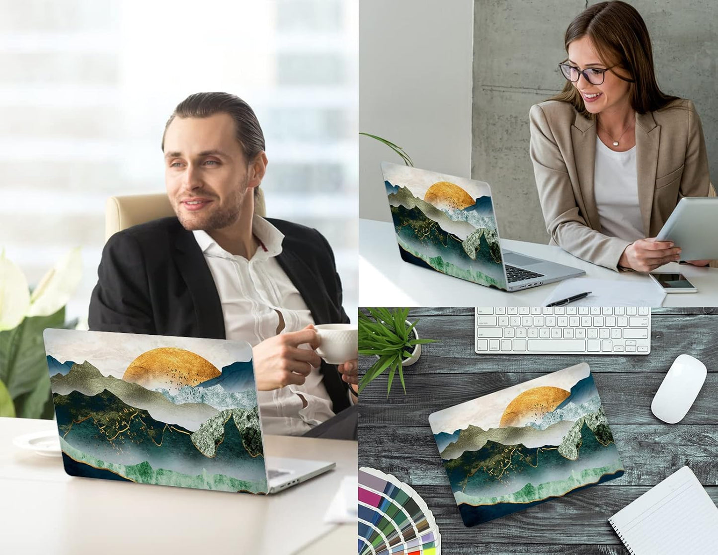 Mountain Case for Macbook Pro 14 Inch 2024 2023-2021 Release Model M4 A3112 A3185 A3401/ M3 A2992 A2918/ M2 A2779 /A2442 M1 with Touch ID, Plastic Sunshine Mountain Cover for Macbook Pro 14