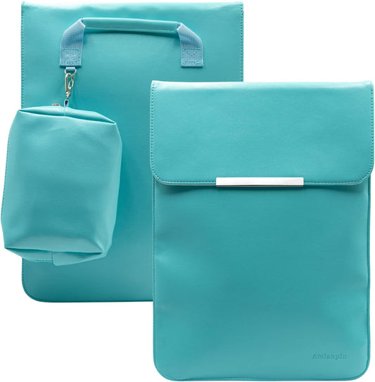 Laptop Sleeve 14 Inch for HP Dell Samsung Lenovo Asus 14 in Chromebook, PU Leather Bag Waterproof Cover Notebook Computer Case