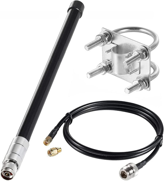 Outdoor 5.8Dbi Replacement Lora Gateway 915Mhz Glass Fiber Long-Range Cellular Lorawan Antenna with 3 Meter Low Loss Cable for Helium Miner Hotspot RAK Nebra Bobcat 300 HNT Finestra Miner,