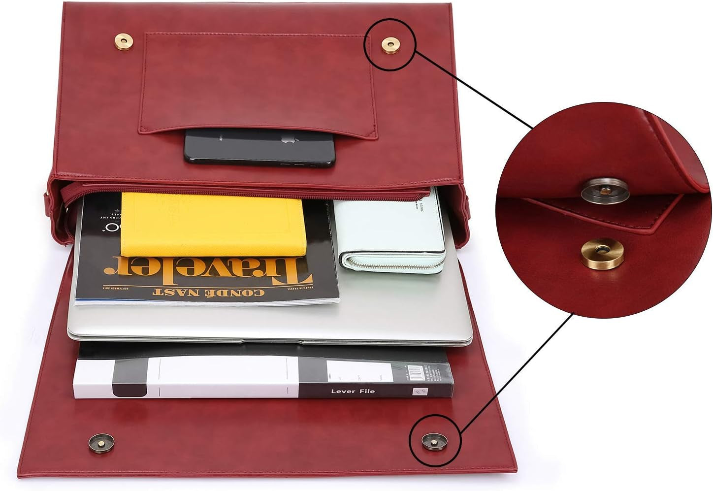 Women'S Briefcase Vegan Leather Laptop Bag for Work Shoulder Computer Satchel Bag with Detachable Bow