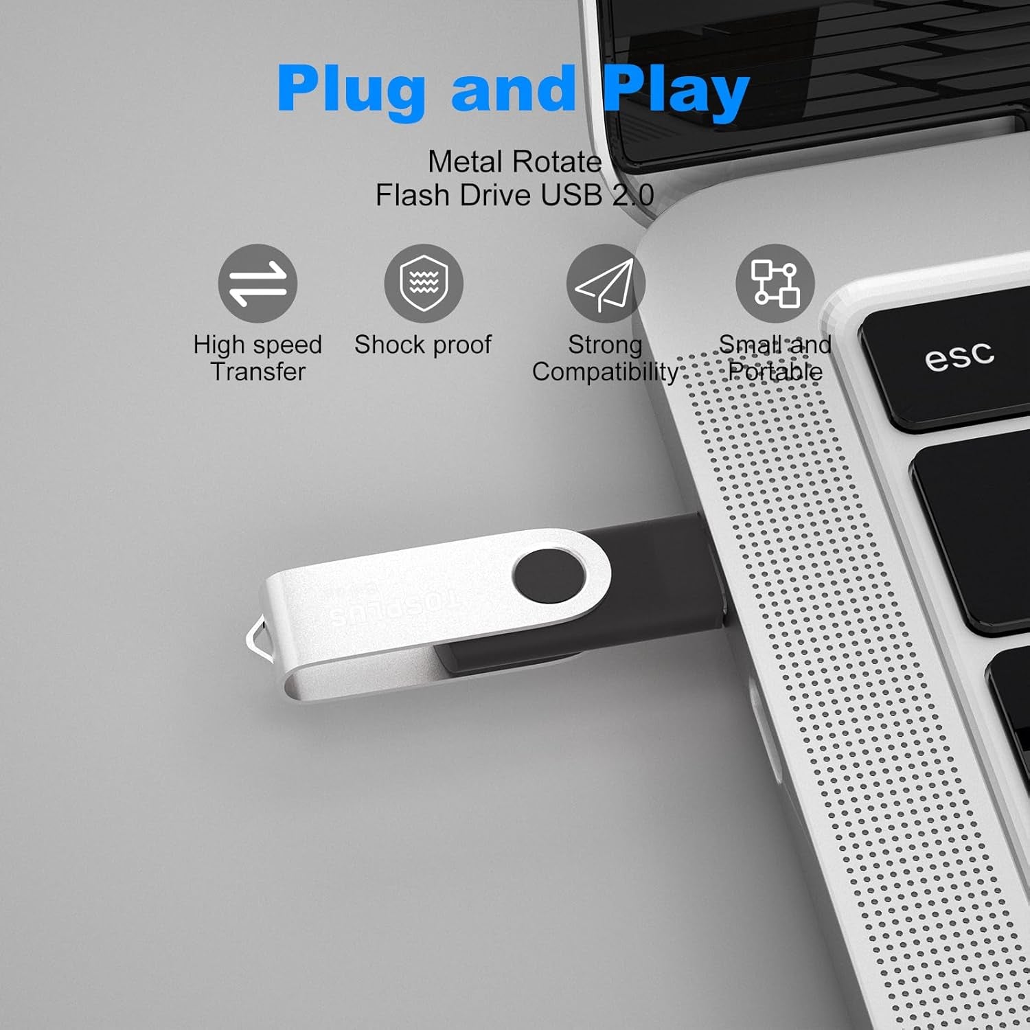 2Pack 64GB USB 2.0 Flash Drives Thumb Drives Memory Stick Jump Drive Zip Drive (Black/Blue)