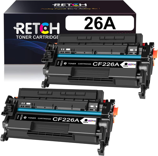 Compatible Black Toner Cartridges Replacement for HP 26A CF226A 26X CF226X Work with Pro M402Dne M402Dn M402N M402Dw MFP M426Fdw M426Fdn M426Dw (2 Pack)