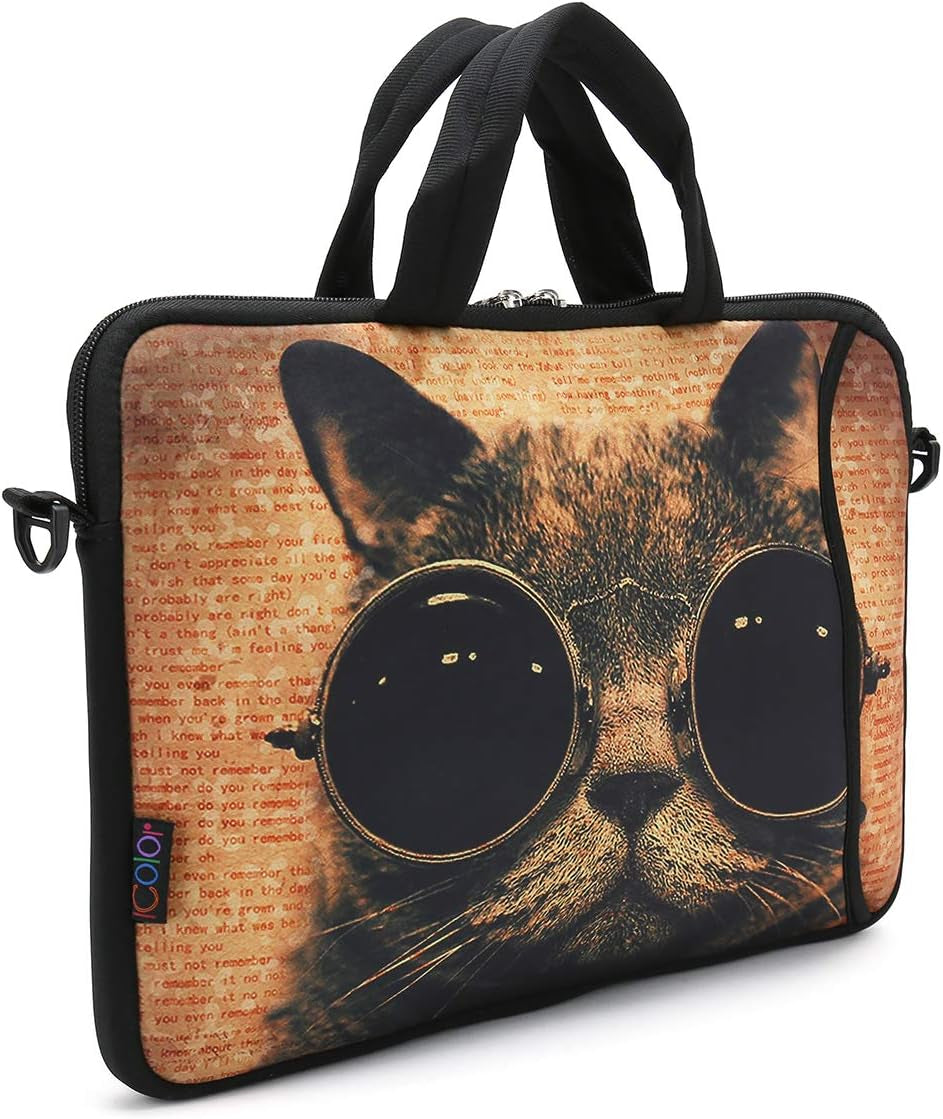 17" Laptop Shoulder Bag 16" 16.5" 17" 17.3" 17.4" Inch Neoprene Laptop Computer PC Zipper Messenger Bag Case Cover Holder Protector Pack W/ Side Pocket