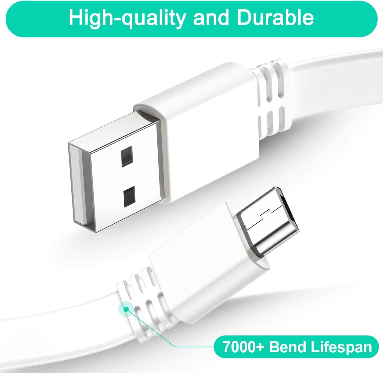 Wyze Cam V4 Extension Cable 20Ft(2Pack),Usb to Micro USB Cable Power Cord Flat Long for WYZE Cam OG,V3,V3 Pro,Blink Outdoor 3Rd Gen,Xt,Mini,Indoor Security Camera Waterproof Charging Wire