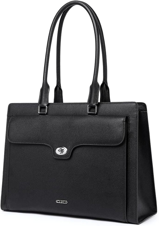 Briefcase for Women Oil Wax Leather Vintage 15.6 Inch Laptop Business Shoulder Bag